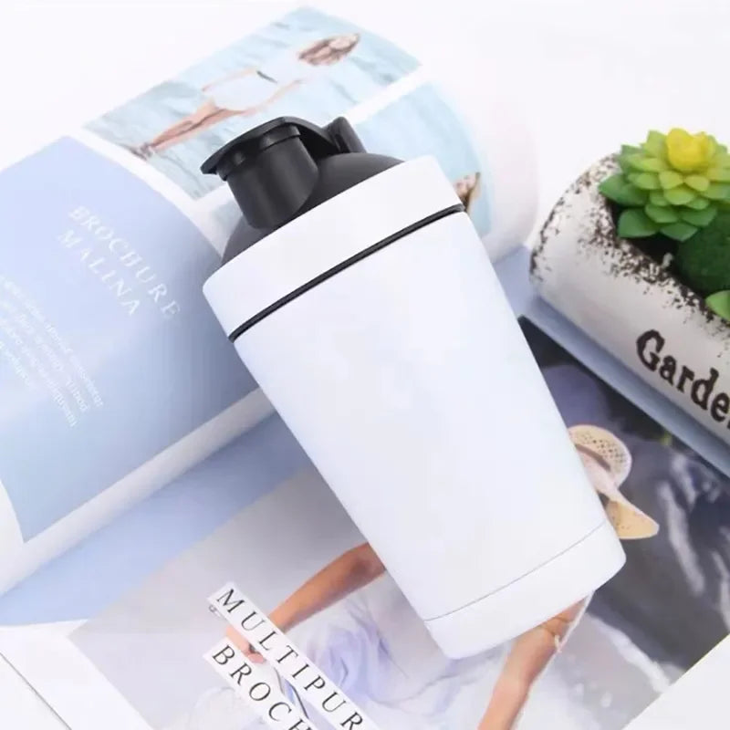 Stainless Steel Protein Powder Shaker Bottle 500/750ml Leak Proof Water Bottle for Gym Fitness Sport Whey Shakes Cup with Scale