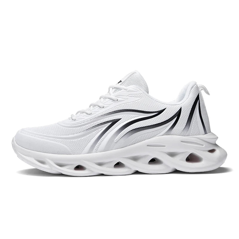 Spring And Summer Men's Flame Printed Sports Shoes Breathable Mesh Sports Shoes Comfortable Running Shoes Outdoor Sports Shoes