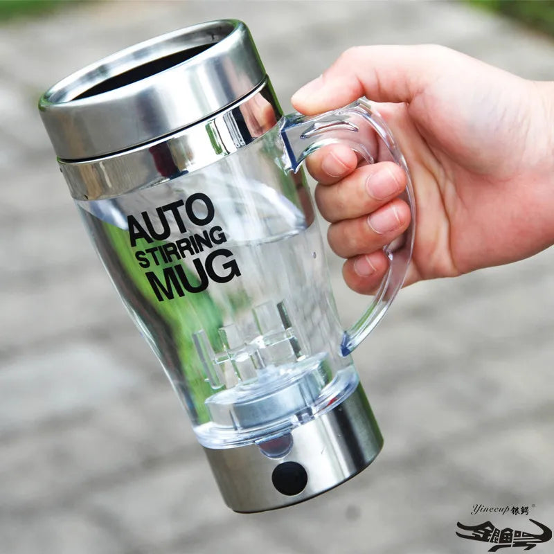 Transparent Creative Mug Electric Mixing Cup Automatic Protein Powder Shaker Bottle Shake Shaker Cup Milk Tea Cup with Handle