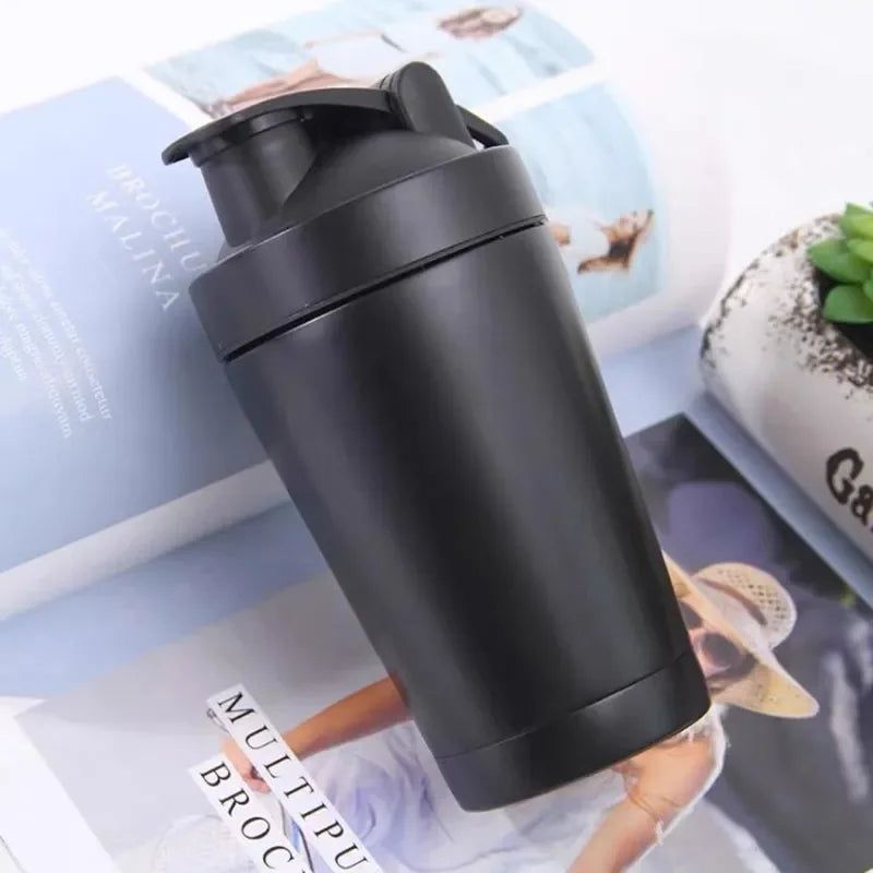 Stainless Steel Protein Powder Shaker Bottle 500/750ml Leak Proof Water Bottle for Gym Fitness Sport Whey Shakes Cup with Scale