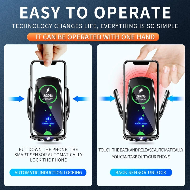 30W Car Wireless Charger Magnetic USB Automatic Mount Phone Holder For iPhone Samsung Xiaomi Infrared Induction Fast Charging
