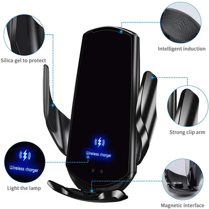30W Car Wireless Charger Magnetic USB Automatic Mount Phone Holder For iPhone Samsung Xiaomi Infrared Induction Fast Charging