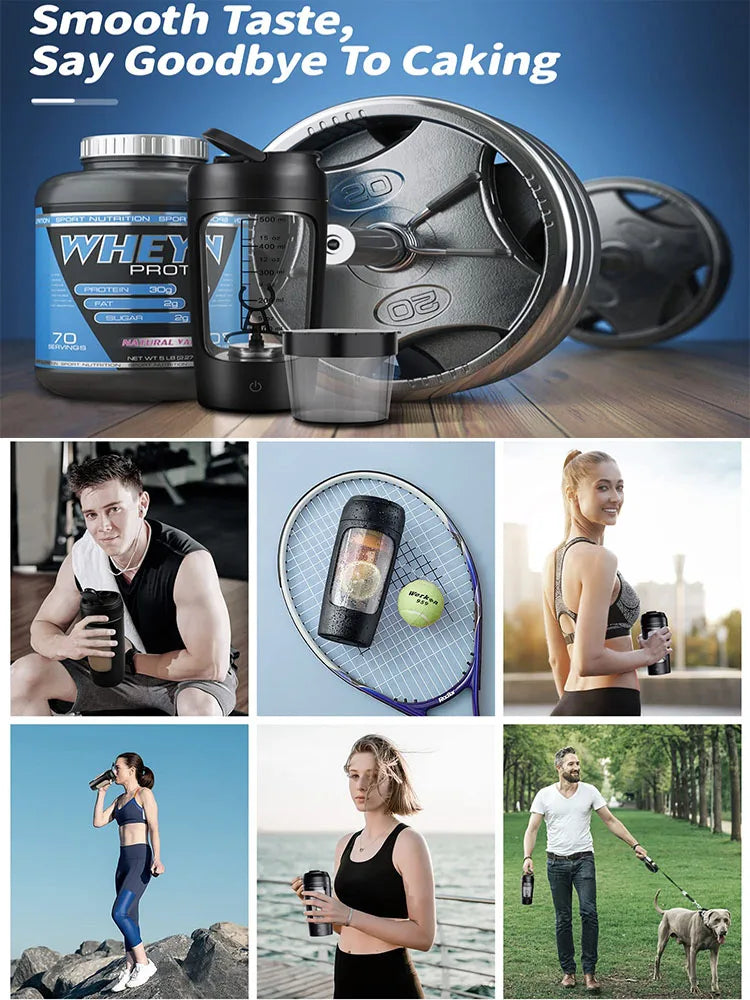 650ml Electric Protein Powder Mixing Cup Automatic Shaker Bottle Mixer Shake Bottle Milk Coffee Blender Kettle for Gym Outdoor