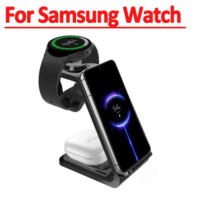 30W Fast Wireless Charger Stand For iPhone 15 14 13 8 Samsung S20 S21 Apple Watch 8/7 Samsung Galaxy 6/5 3 In 1 Charging Station