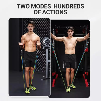 Bodybuilding Resistance Bands Set Multi-function Tensioner Suit Muscle Training Belt Elastic Bands Portable Fitness Equipment