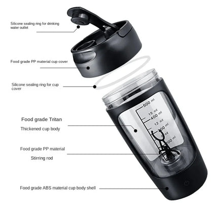 650ml Electric Protein Powder Mixing Cup Automatic Shaker Bottle Mixer Shake Bottle Milk Coffee Blender Kettle for Gym Outdoor