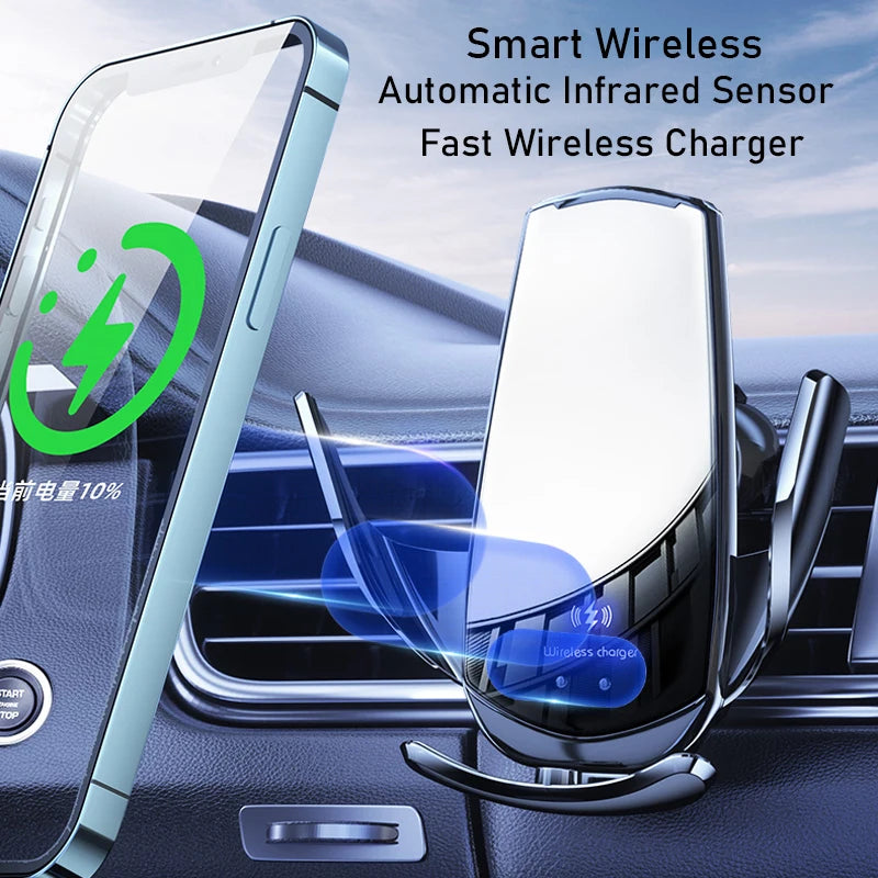 30W Car Wireless Charger Magnetic USB Automatic Mount Phone Holder For iPhone Samsung Xiaomi Infrared Induction Fast Charging
