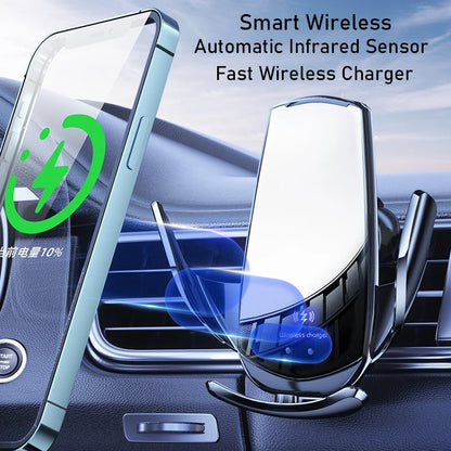 30W Car Wireless Charger Magnetic USB Automatic Mount Phone Holder For iPhone Samsung Xiaomi Infrared Induction Fast Charging