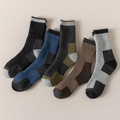 1 Pairs Winter Men's Durable Wool Socks Autumn Winter Warm Women's Hiking Anti-Odor Outdoor Sports Socks Snow Warmer Socks