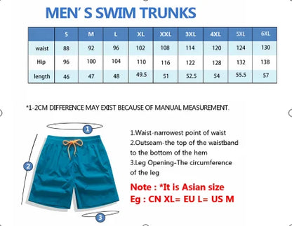 2023 Summer Men's Swimwear Shorts Print Beachwear Sexy Swim Trunk Men Swimsuit Surf Board Short Drawstring Trunk Quick Dry Short