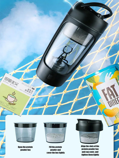 650ml Electric Protein Powder Mixing Cup Automatic Shaker Bottle Mixer Shake Bottle Milk Coffee Blender Kettle for Gym Outdoor